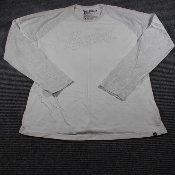 Hurley x Buckle Premium Fit Raglan Long Sleeve Tee Men’s XL White/Gray - Picture 1 of 7